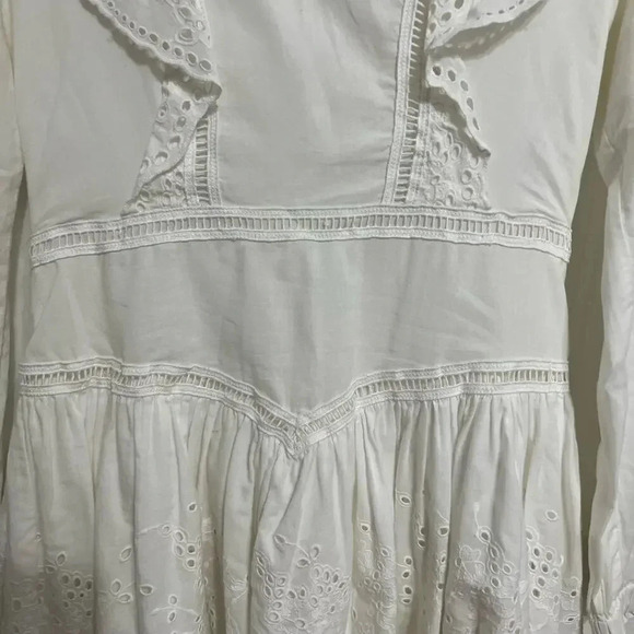 Allsaints Aislyn Broiderie Eyelet White Dress Trendy Size 00 - Picture 13 of 16